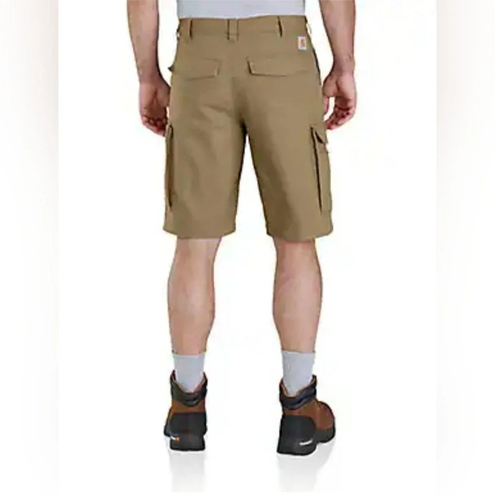 Carhartt Rugged Flex Relaxed Fit Canvas Cargo Work Shorts Tan BS3542-M Mens 40